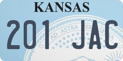 KS license plate 201JAC