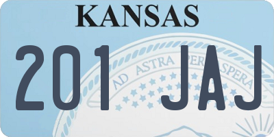 KS license plate 201JAJ