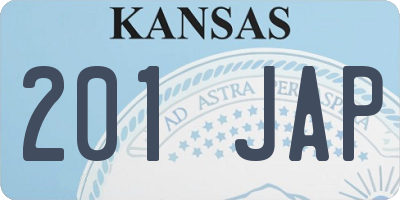 KS license plate 201JAP