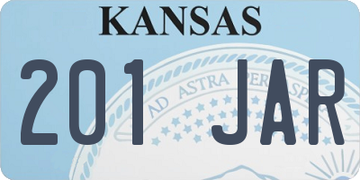 KS license plate 201JAR