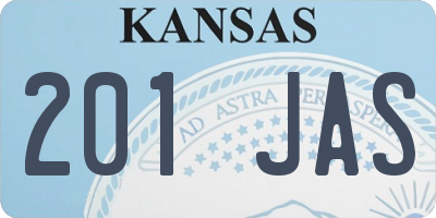 KS license plate 201JAS