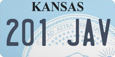 KS license plate 201JAV
