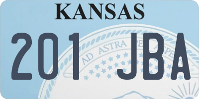 KS license plate 201JBA