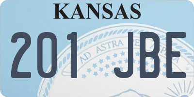 KS license plate 201JBE