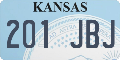 KS license plate 201JBJ