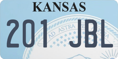 KS license plate 201JBL