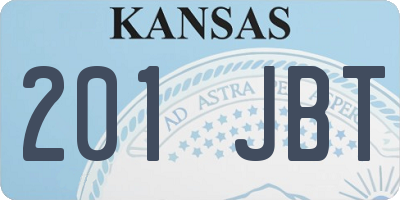 KS license plate 201JBT