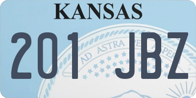 KS license plate 201JBZ