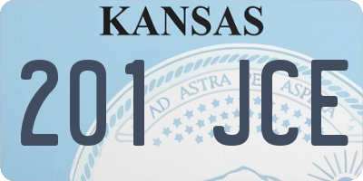 KS license plate 201JCE
