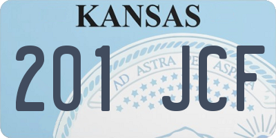 KS license plate 201JCF