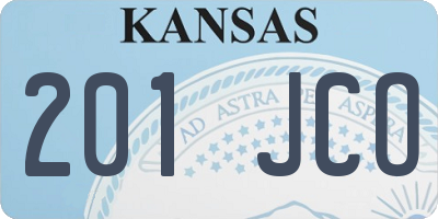 KS license plate 201JCO