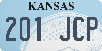 KS license plate 201JCP