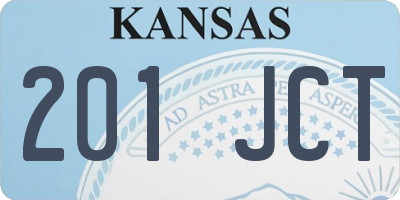 KS license plate 201JCT