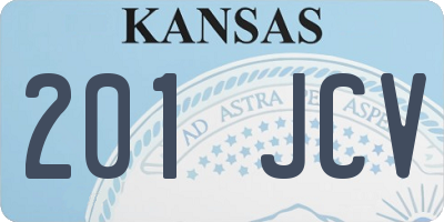 KS license plate 201JCV
