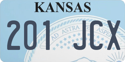 KS license plate 201JCX