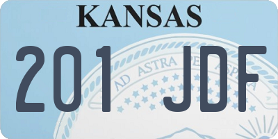 KS license plate 201JDF