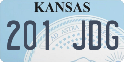 KS license plate 201JDG