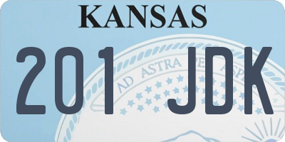 KS license plate 201JDK