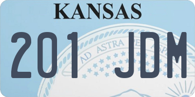 KS license plate 201JDM