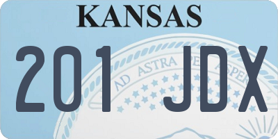 KS license plate 201JDX
