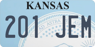 KS license plate 201JEM