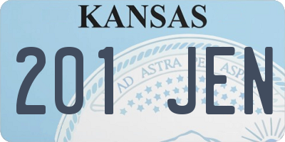 KS license plate 201JEN