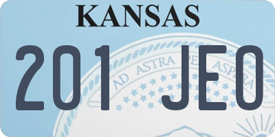 KS license plate 201JEO