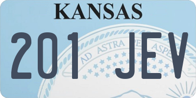 KS license plate 201JEV