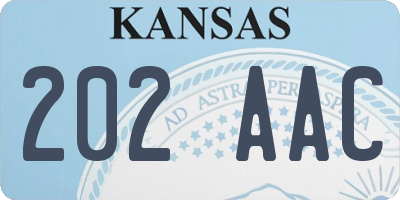 KS license plate 202AAC