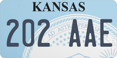 KS license plate 202AAE