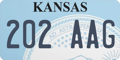 KS license plate 202AAG