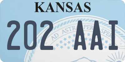 KS license plate 202AAI