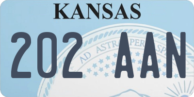 KS license plate 202AAN