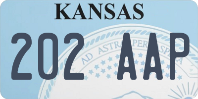 KS license plate 202AAP