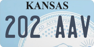 KS license plate 202AAV