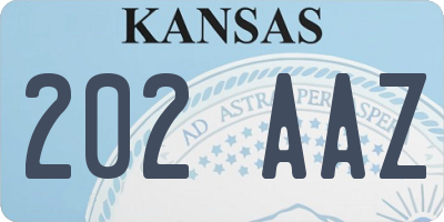 KS license plate 202AAZ