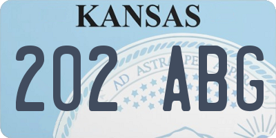 KS license plate 202ABG