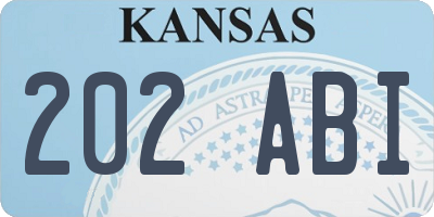 KS license plate 202ABI