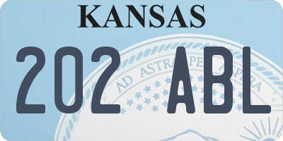 KS license plate 202ABL