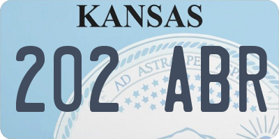 KS license plate 202ABR