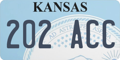 KS license plate 202ACC