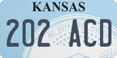 KS license plate 202ACD