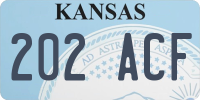 KS license plate 202ACF