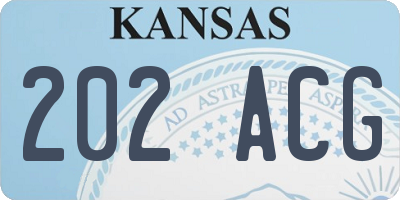 KS license plate 202ACG