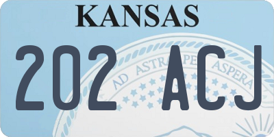 KS license plate 202ACJ