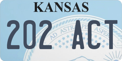 KS license plate 202ACT