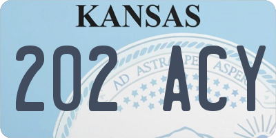 KS license plate 202ACY