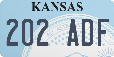 KS license plate 202ADF