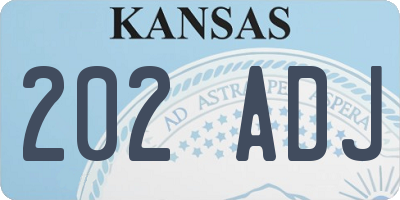 KS license plate 202ADJ