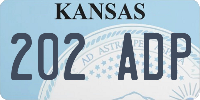 KS license plate 202ADP